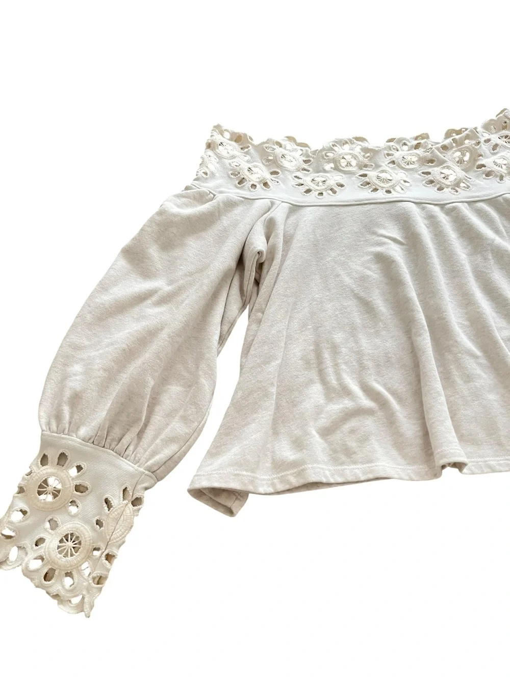 Anthropologie Maeve Eyelet Babydoll Blouse